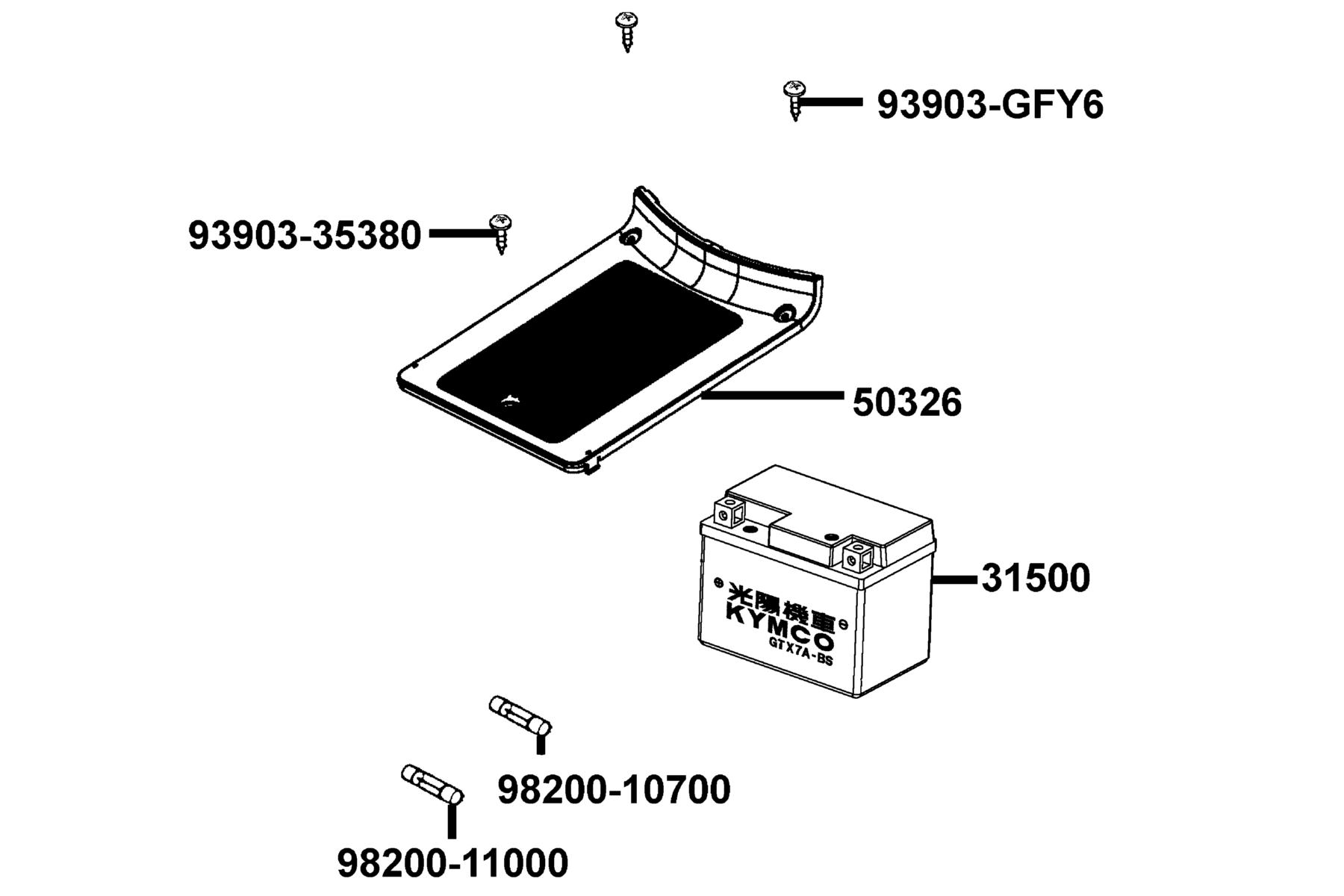 LIKE 50(2013~) Battery parts diagram